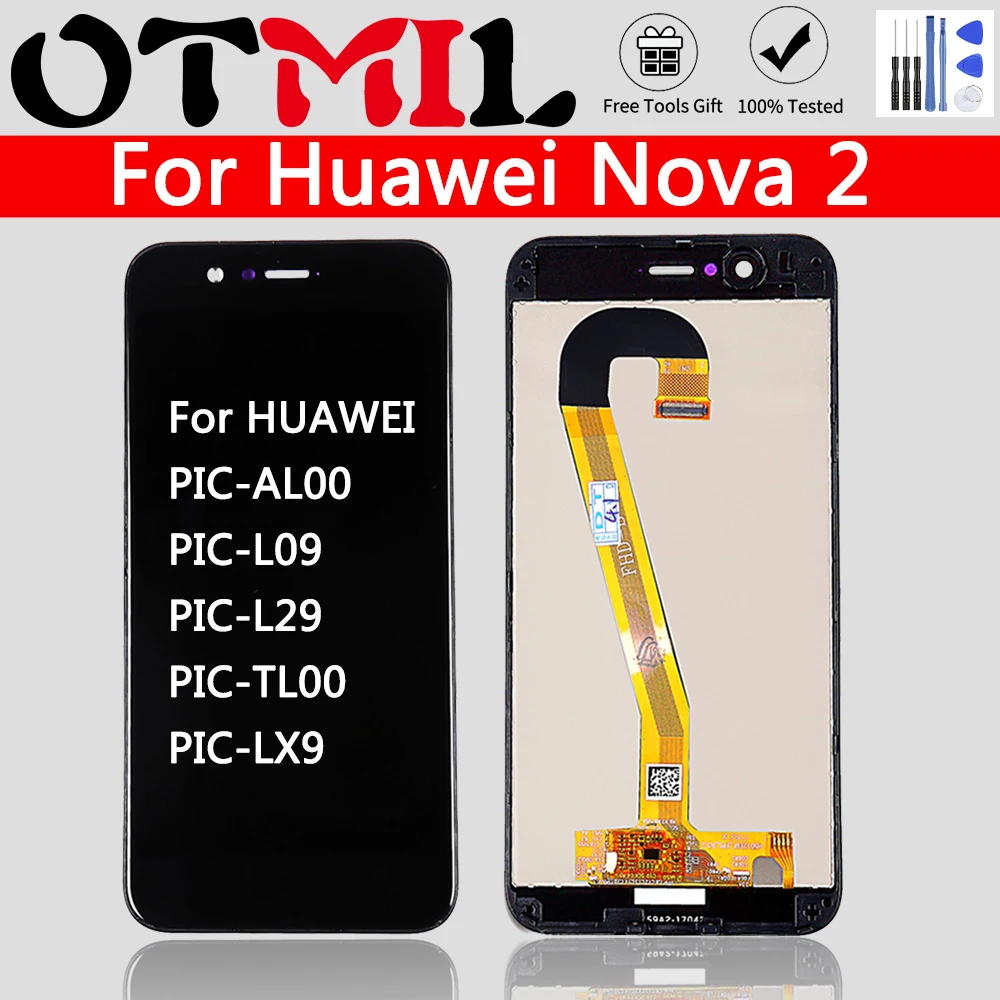 

OTMIL для HUAWEI Nova 2 ЖК-дисплей с сенсорным экраном дигитайзер сенсорный экран с рамкой, для сборки, запасные части для HUAWEI Nova 2 PIC-AL00 PIC-TL00 дисплей