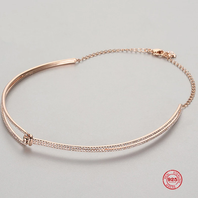 

Модное Очаровательное ожерелье из чистого серебра 925 пробы с оригинальной копией 1:1, простое дизайнерское ожерелье с интеллектуальной цепо...