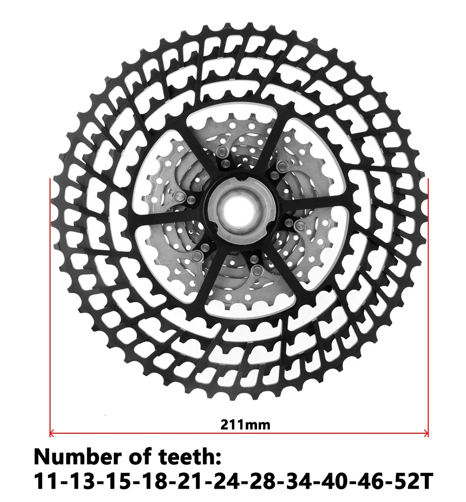 Солнечный велосипед кассета 11 12 скоростей MTB велосипед freewheel 11-50 T/11-52 T Сверхлегкий 360 г CNC Freewheel MTB части для HG