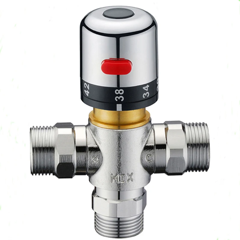 

3 Way Brass Male Thread Thermostatic Mixing Valve 1/2 DN15 DN20 DN25 Solar Water Heater Valve 3-Way Thermostatic Mixer Valve