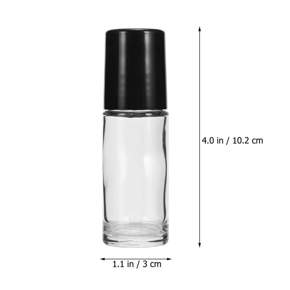 

4pcs 30ml Empty Roll-on Bottle Beads Essential Oil Bottle Portable Sub Bottle Anti-leak Small Sample Bottle for Home Use (Black