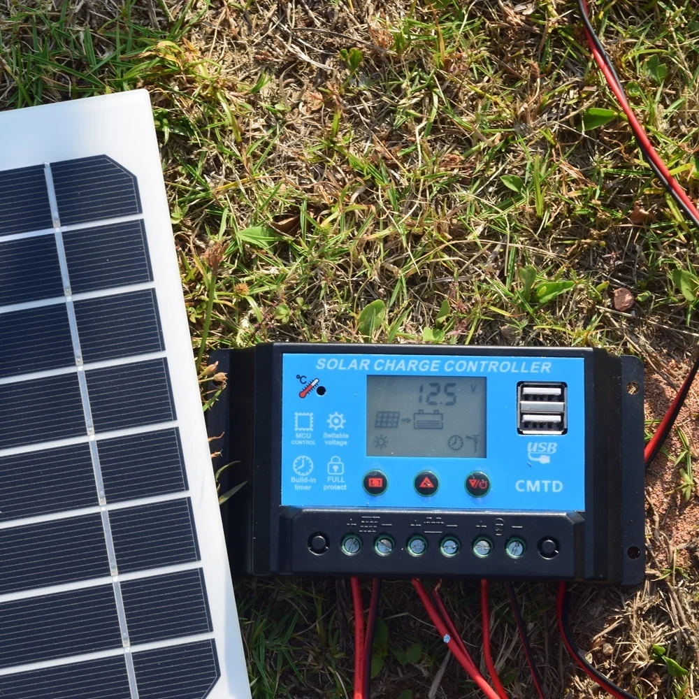 

solar panel kit 12v 40w 20w 100w/h per day solar charger for 5v cellphone 12v car boat RV vans camper outdoor camping hiking