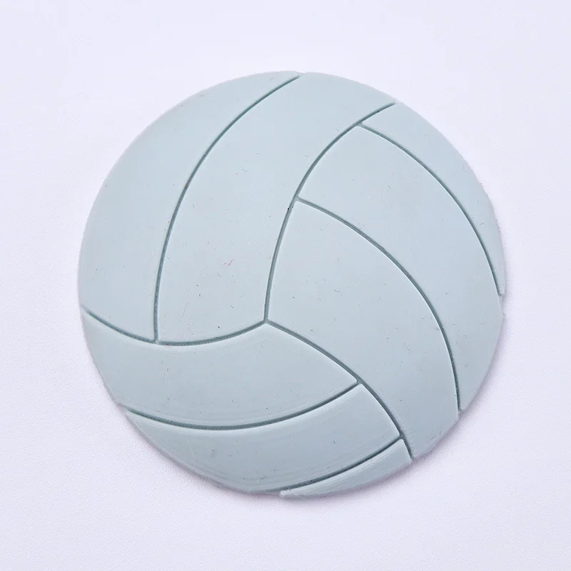 blue volleyball Ручка для дома противоскользящая дверная накладка круглая настенная Защитная Клейкая ручка 1 шт. 3D Силиконовая горячая Распродажа дверная ручка бампер краш-накладка - Цвет: blue volleyball