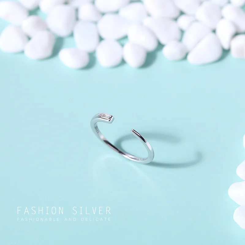 Женское 925 пробы кольцо ElfoPlataSi серебряное с открытым пальцем и гладкой