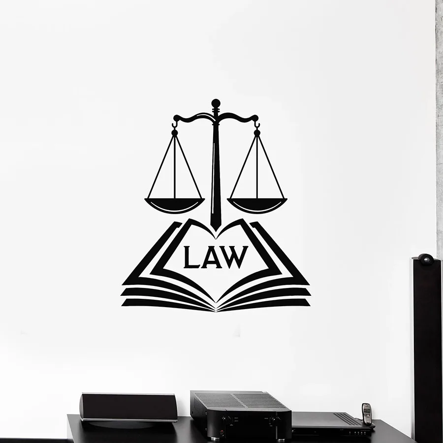 

Scales Wall Decal Law Words Court Interior Decor Firm Office Legislation Judge Vinyl Door Window Stickers Creative Mural M954