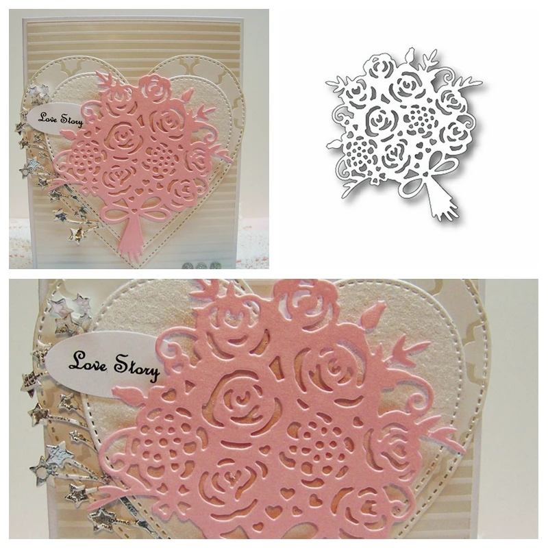 Выдолбленный цветочный букет высечки для изготовления карт цветочное украшение