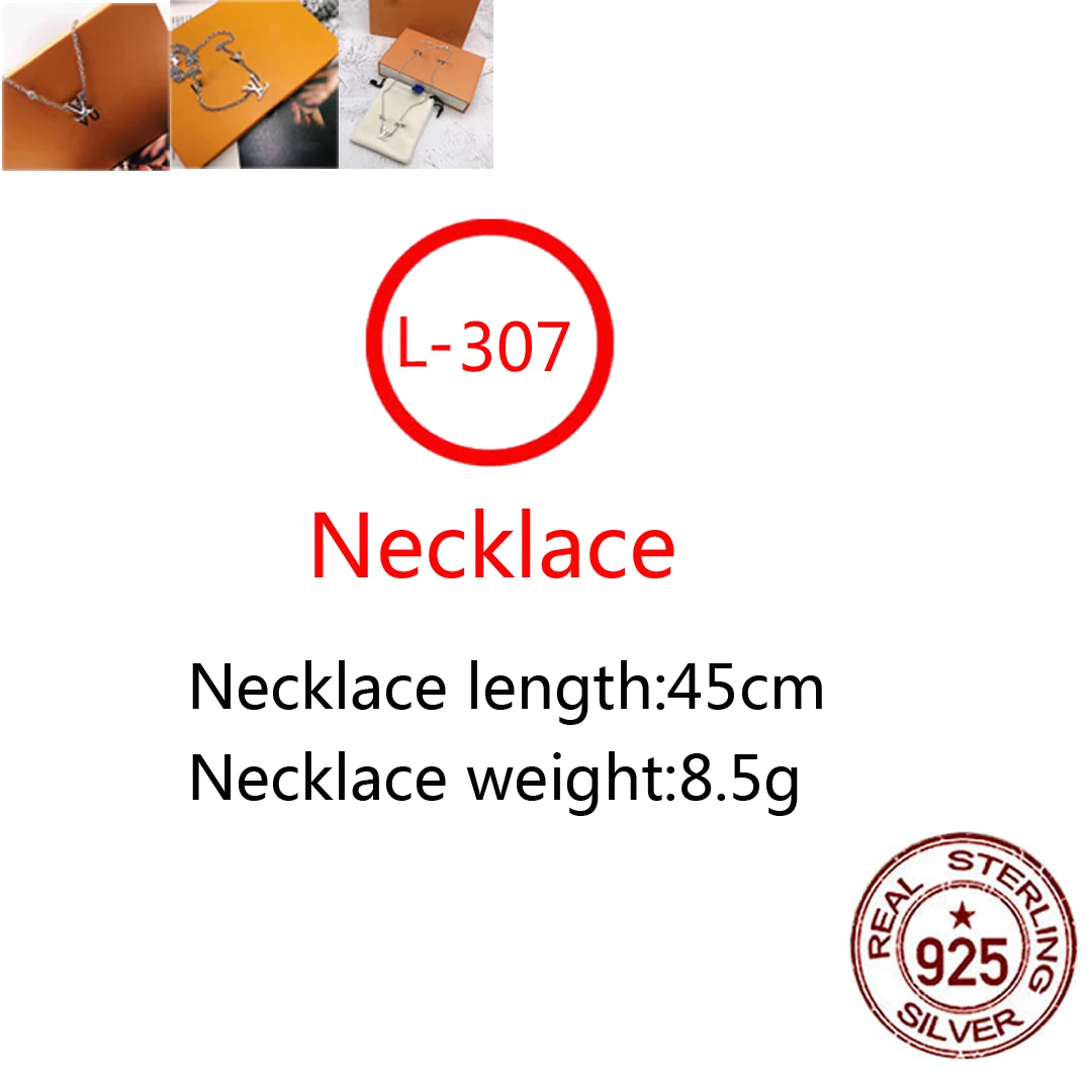 

L307 S925 Sterling Silver Necklace New Brand Couple Pattern Letter Personality Fashion Style Simple Style Gift Hot Sale