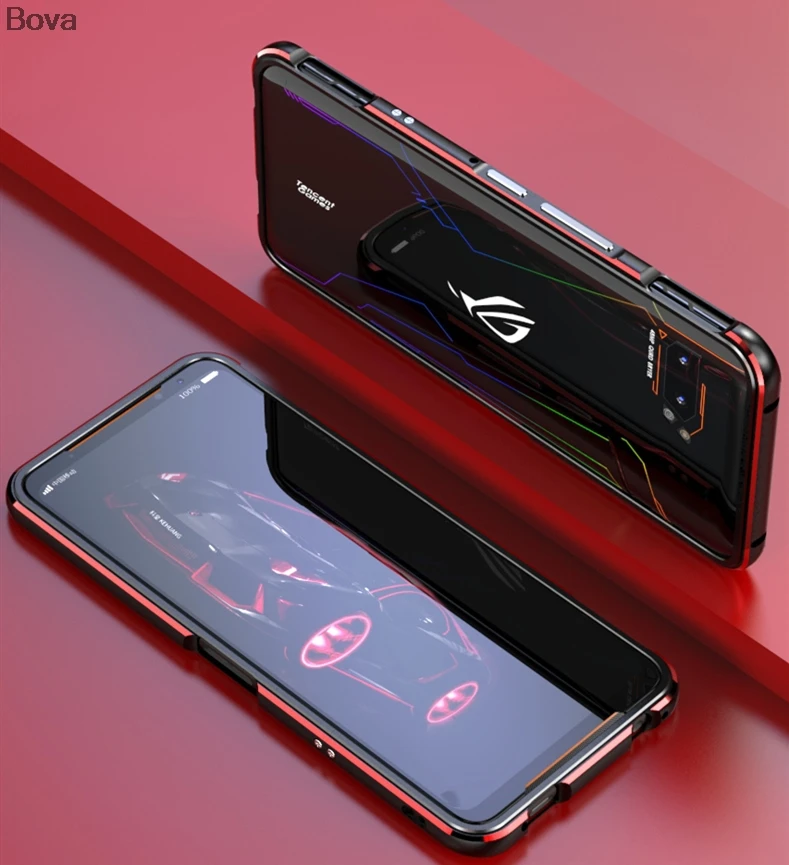 Чехол для ROG Phone2 роскошный Ультратонкий алюминиевый бампер Asus Phone 2 ZS660KL + пленки (1