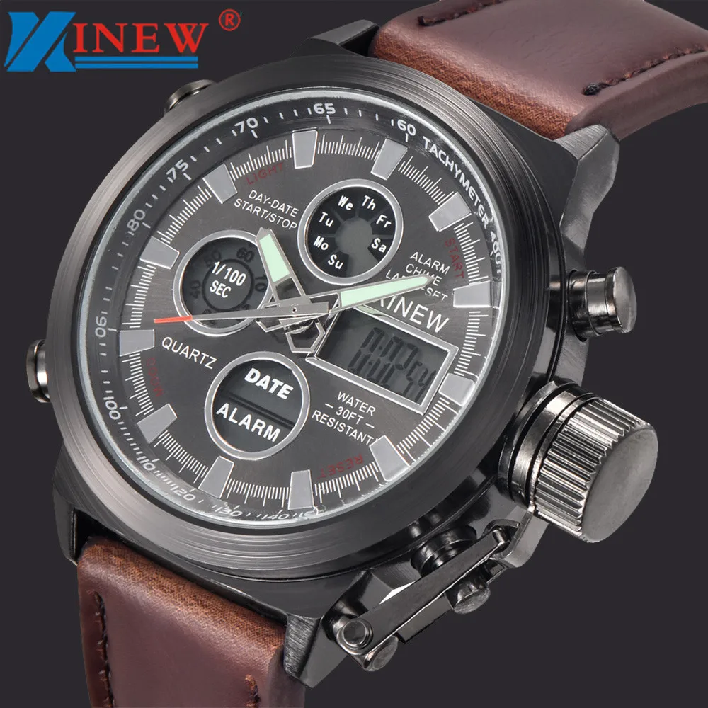 

Luxury Men Quartz Sport Military LED Watch Analog Stainless Steel Wrist Watch Fashion Outdoor Sport Waterproof Watch Gift