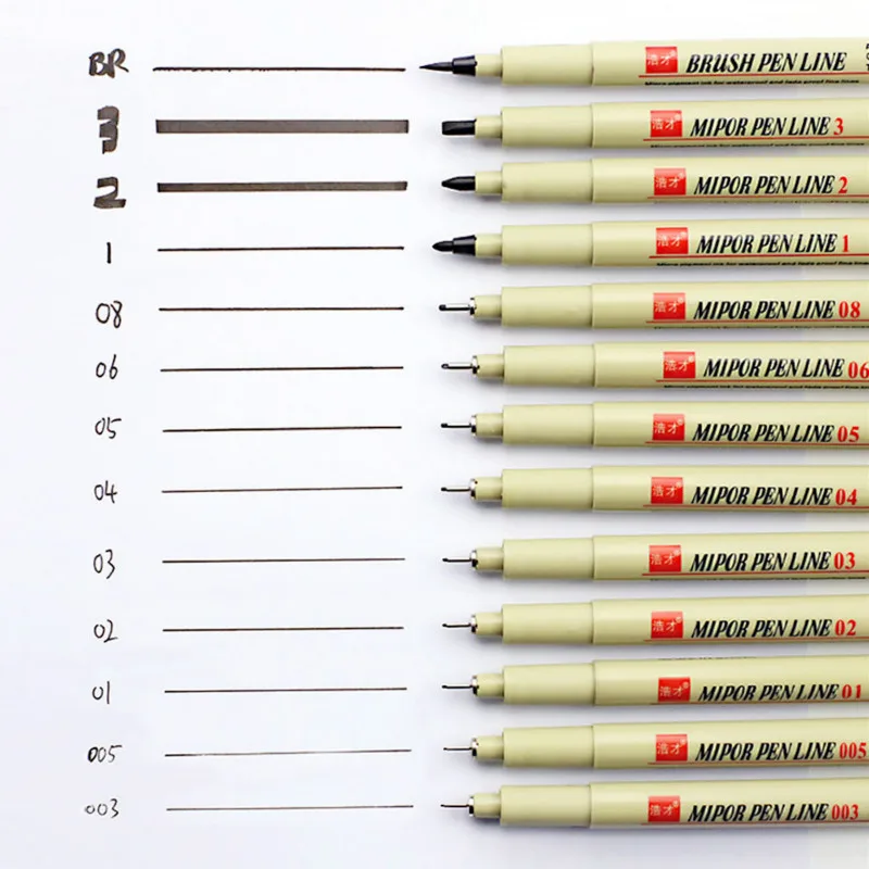 

Needle Drawing Pen Set Waterproof Art Liner Micron Sketching Marker Brush Lettering Pen Cartoon Architectural Design Tool School