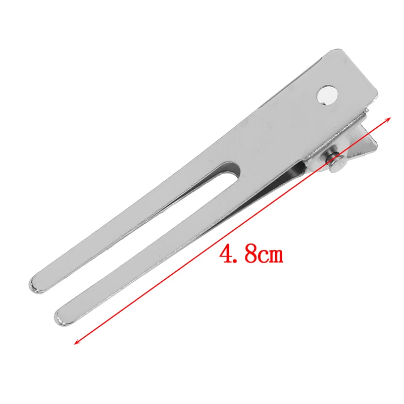 

100pcs double Prong Alligator grip Clips, metal hairpins with No Teeth Hair Accessory Silver 48mm