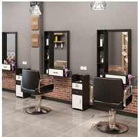 hairdressing shop mirror hair salon mirror table cabinet table integrated wall mounted mirror of barber shop hairdressing mirror