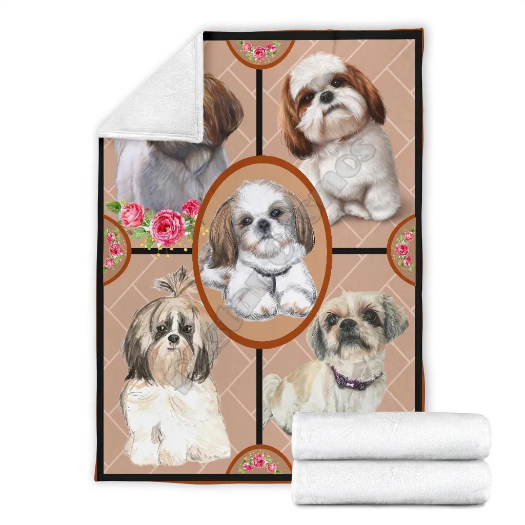 

Cute shih tzu fleece blanket dog wearwanta Printed Wearable Blanket Adults/kids Fleece Blanket Sherpa Blanket
