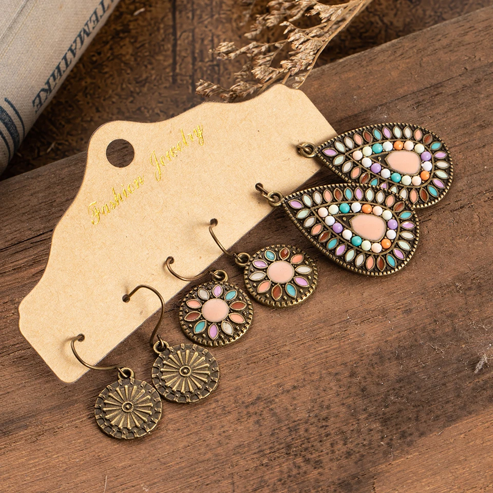 Смешанные 3 пар/компл. серьги с болтающимися частями для Для женщин Женская мода