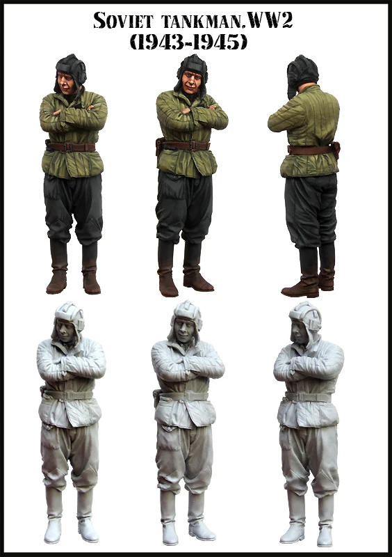 

1/35 Scale Die-cast Resin White Model Soviet Model Soldier Thinking Need To Manually Color The Model Free Shipping