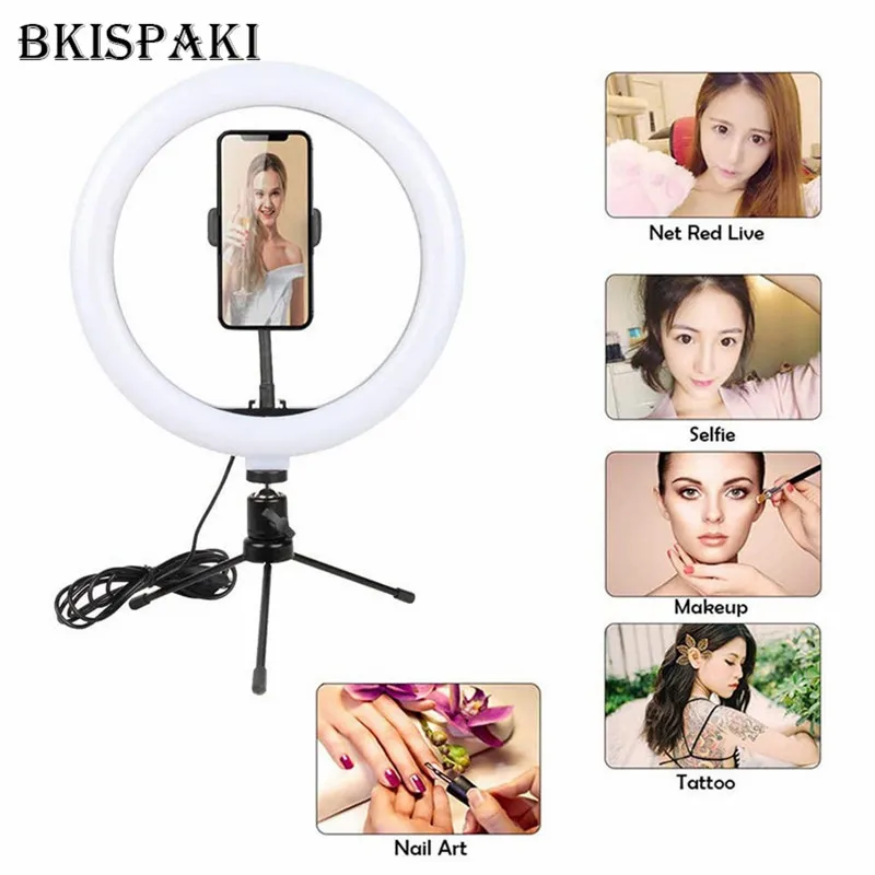 

10" LED ring light 26cm Photography Lighting Dimmable Selfie Bluetooth remote lamp with tripod for makeup Youtube Tiktok Video