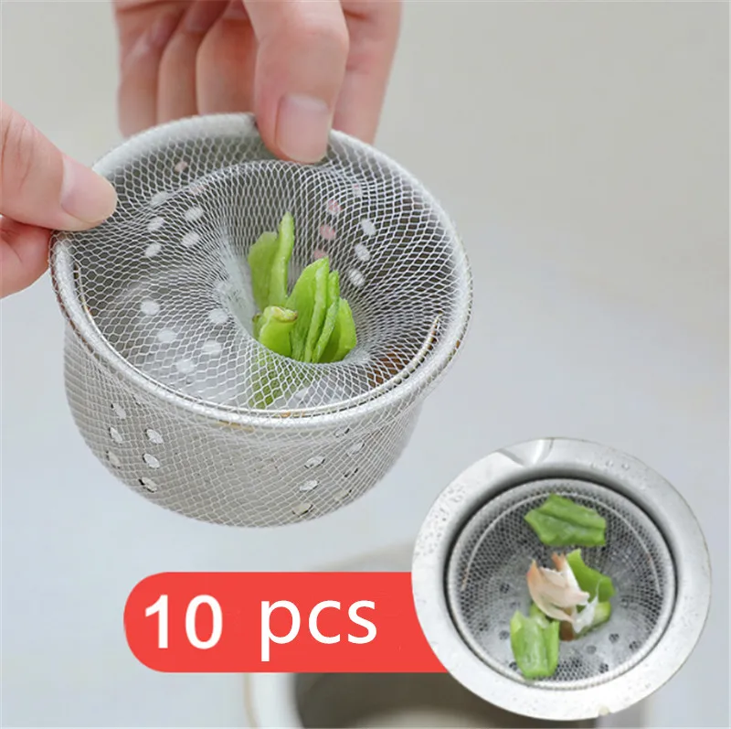10 pcs Isolation Clogging Prevent Kitchen Bathroom Shower Drain Residue Collector Sink Strainer Filter Net Bag Disposable |