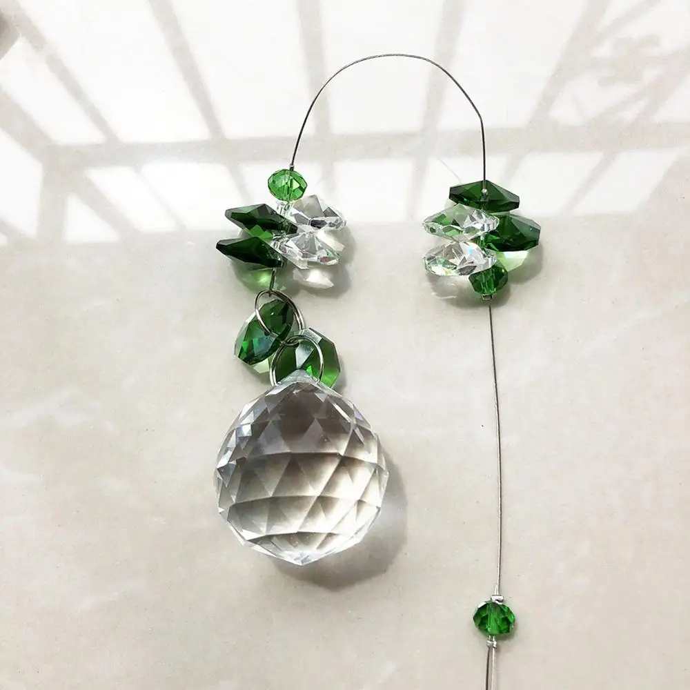 Зеленый Кристалл Suncatcher Радуга коллекция окно солнце Catcher Орнамент Ручной Работы подарок для семьи, рождественский подарок