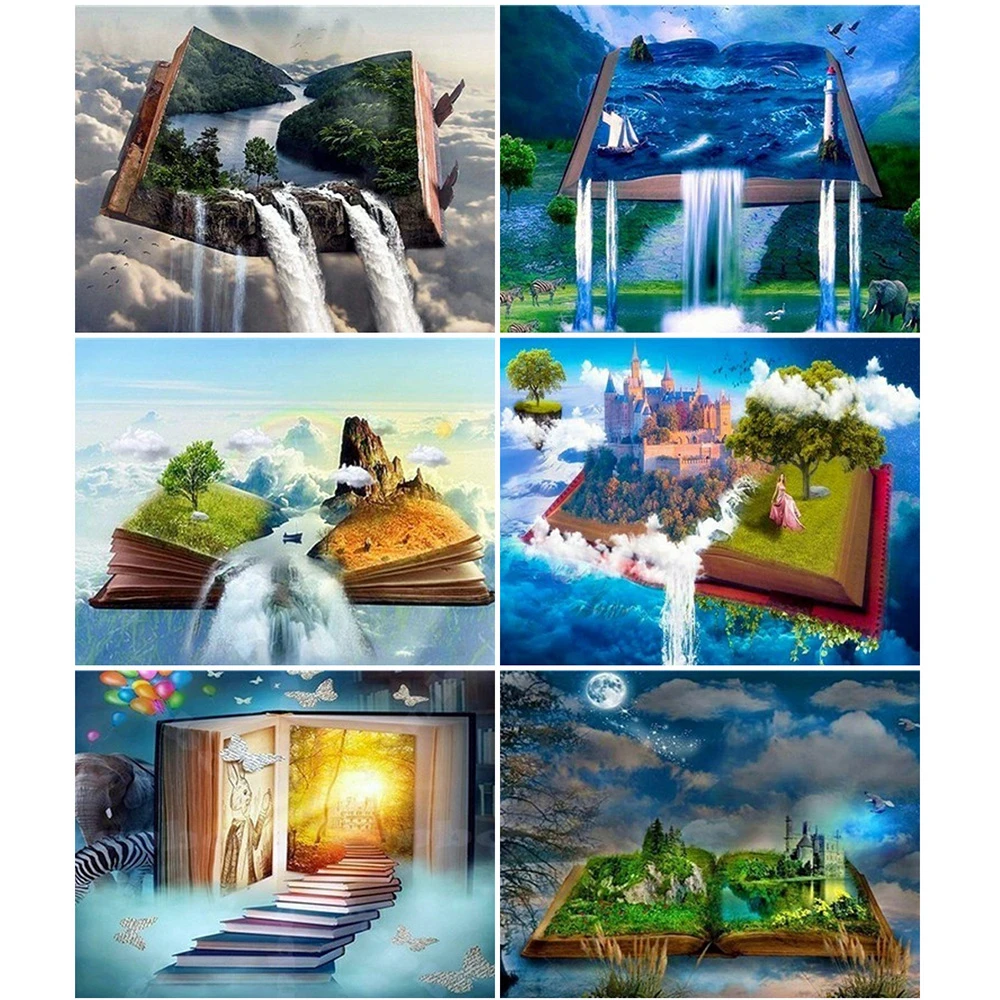 

HUACAN Diy Frame Oil Painting By Number Waterfall Handpainted Gift Pictures By Numbers Book Acrylic Home Decoration