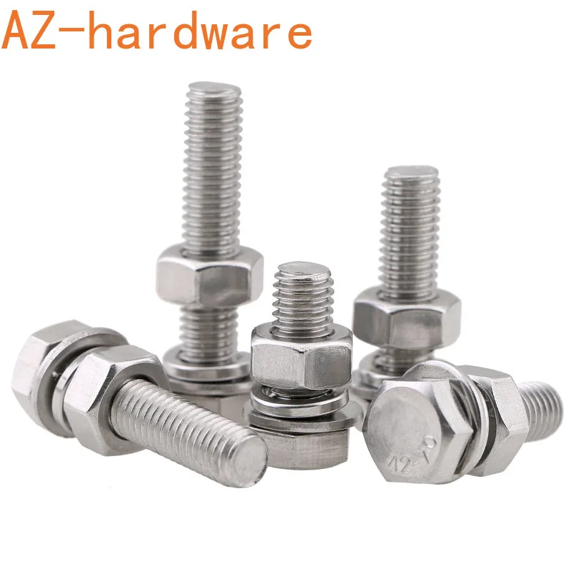 Наружные шестигранные болты из нержавеющей стали марки 304 набор винтов с гайками