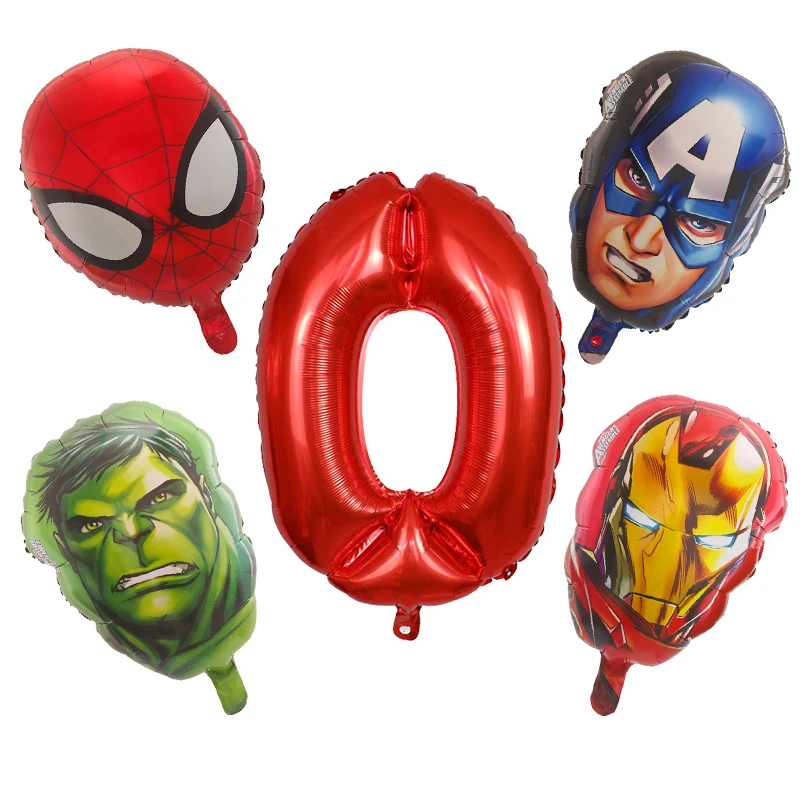 

5 шт., шары из фольги с героями Marvel, детские