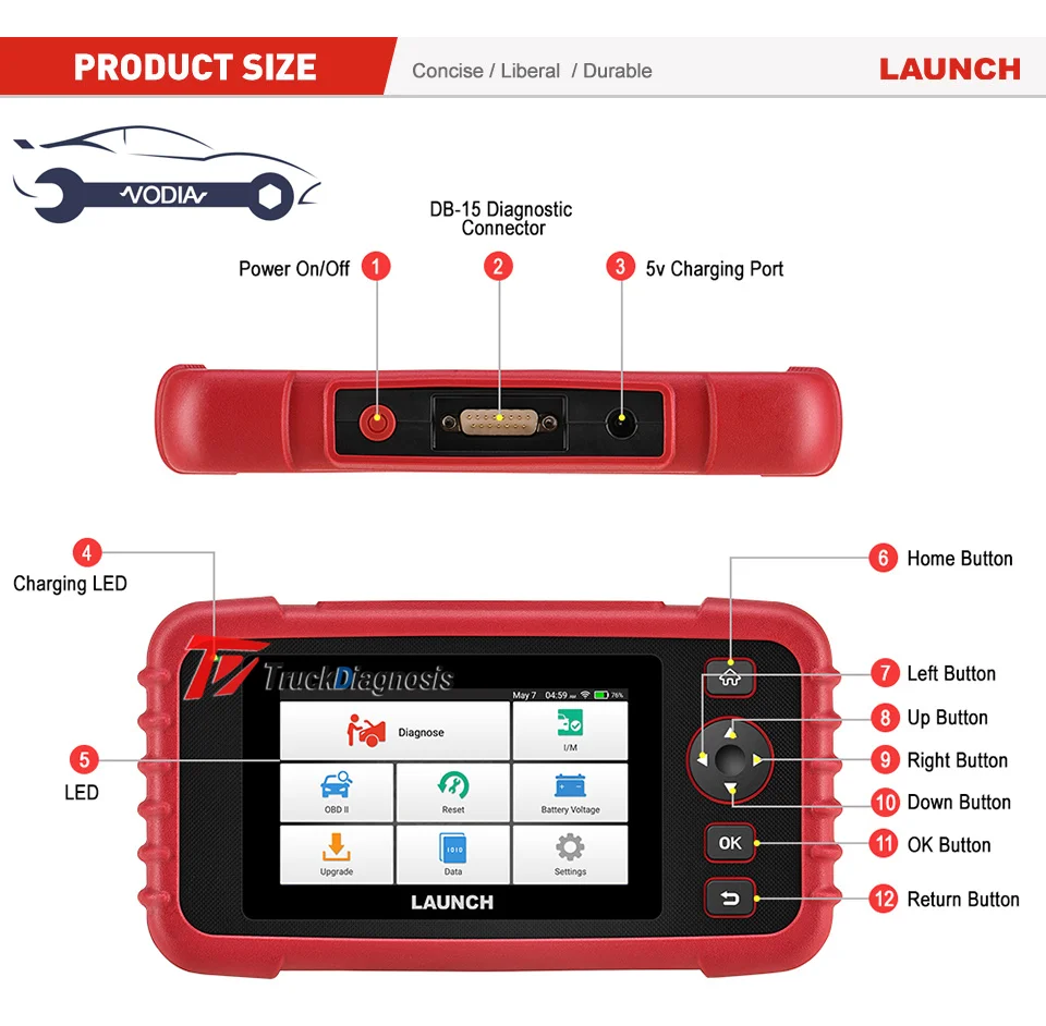Диагностический инструмент Launch CRP129X OBD2 для сканера двигателя ABS SRS AT Oil SAS EPB TPMS |