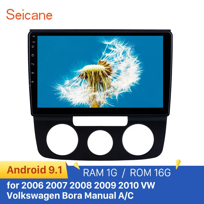 Автомобильный GPS-радиоприемник Seicane Android 9 1 Carplay 10 дюйма для VW Volkswagen Bora Manual A/C 2006-2010 HD