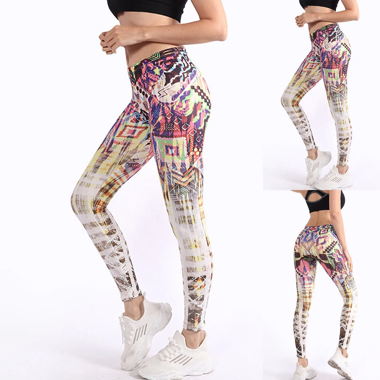 

Aesthetics Print Yoga Pants High Waist Scrunch Booty Leggings Hip Lifting Skinny Tights Casual Trousers Female A2