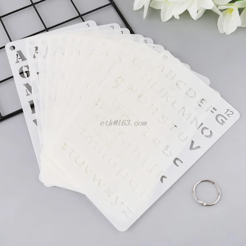 12 шт. детские формы для рисования с английскими буквами | Канцтовары офиса и дома