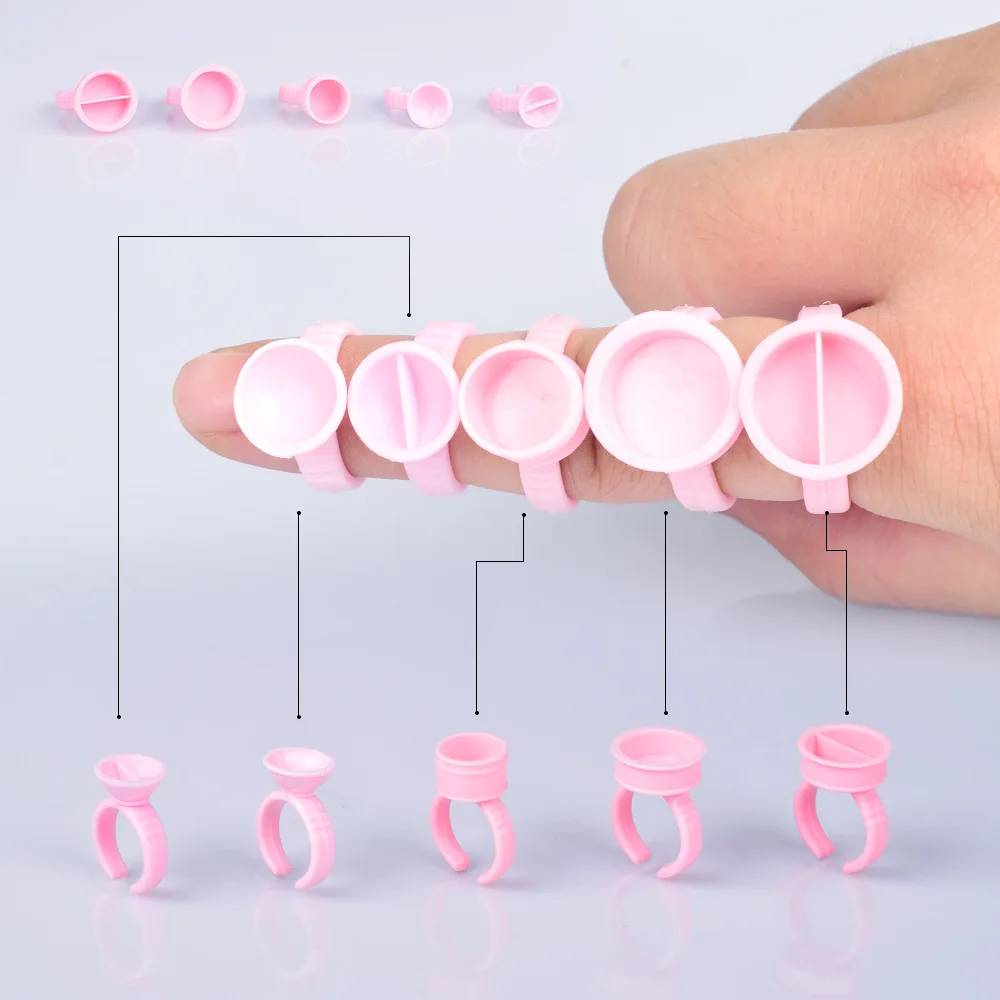 

Wholesale 100Pcs Disposable Eyelash Extension Glue Rings,Eyelash Extension Glue Holder Holder glue container Tattoo Pigment