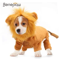 benepaw cozy lion dog hoodie cosplay dress up pet clothes winter cute cat puppy costume for halloween party french bulldog