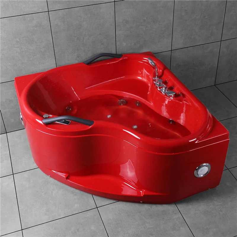 

Hotel style acrylic independent triangle bathtub surfing massage hardware triangle bathtub