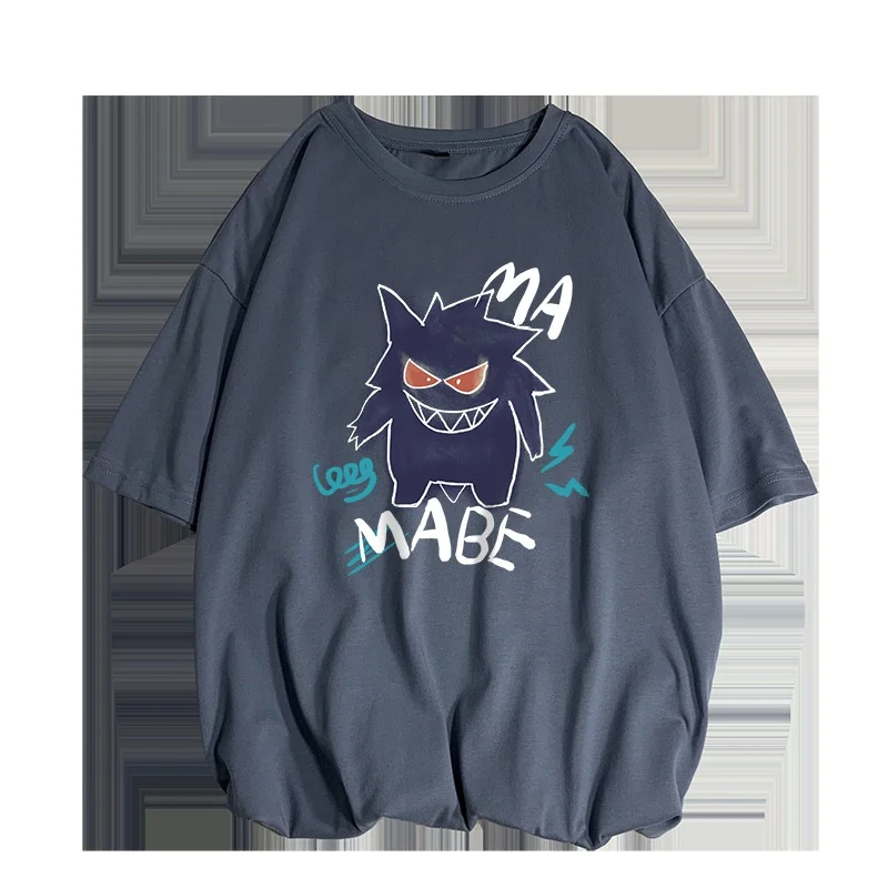 

Summer 2021 Men's Devil Print Short-Sleeved T-shirt Korean Ins Fashion Brand Student All-Matching T-shirt graphic t shirts