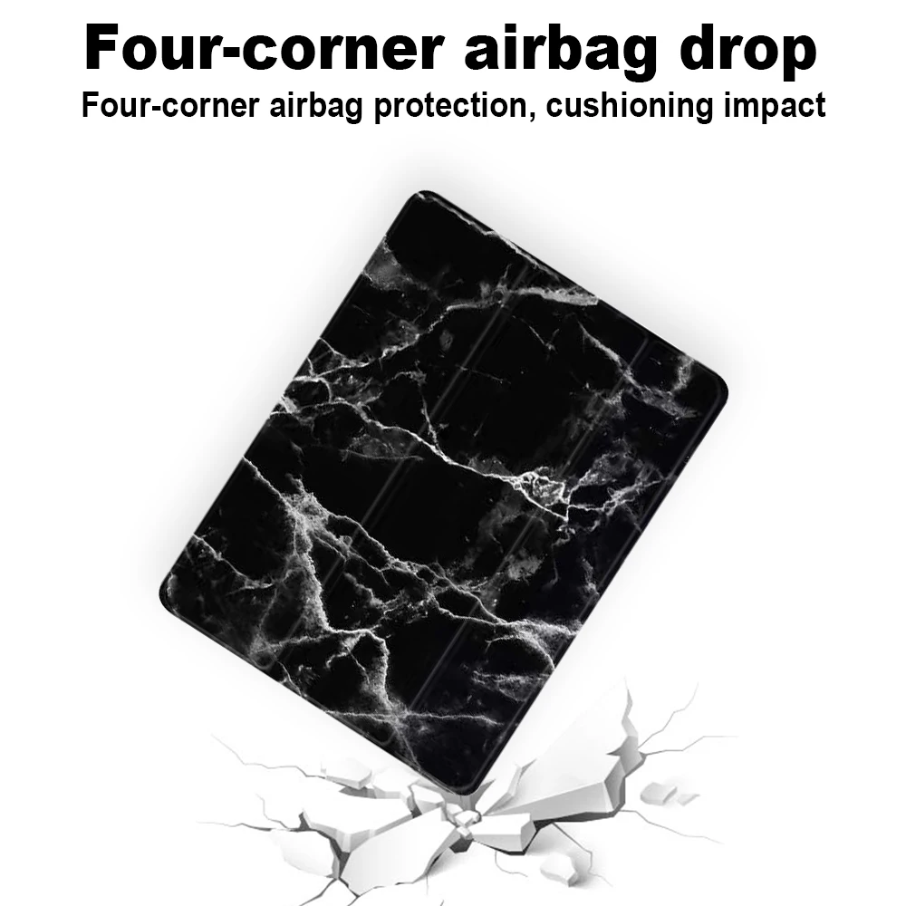 Для iPad 9 7 2018 2017 ТПУ чехол мраморный зернистый кожаный смарт-чехол для 5/6 Air 2 Mini 1/2/3