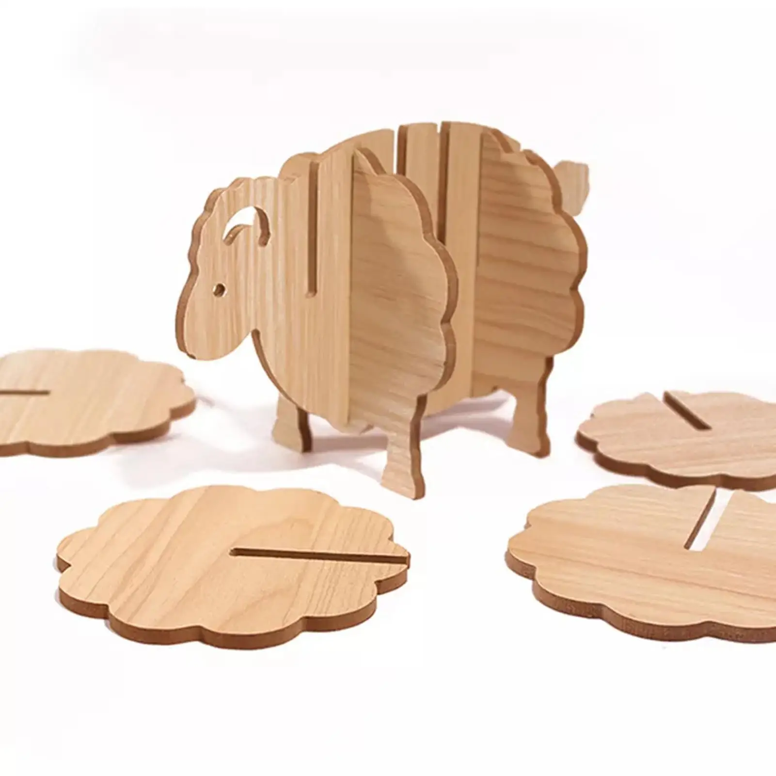 7 шт. циновка таблицы лампа Форма термостойкие деревянный шерсть чип посуда для