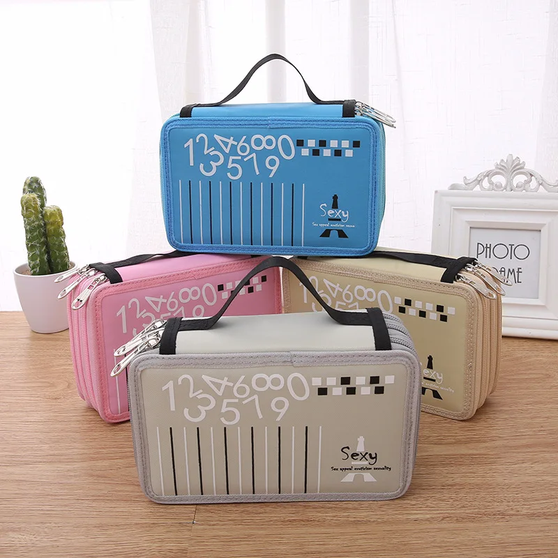 Милый школьный чехол для карандашей с 48 отверстиями девочек и мальчиков ручек