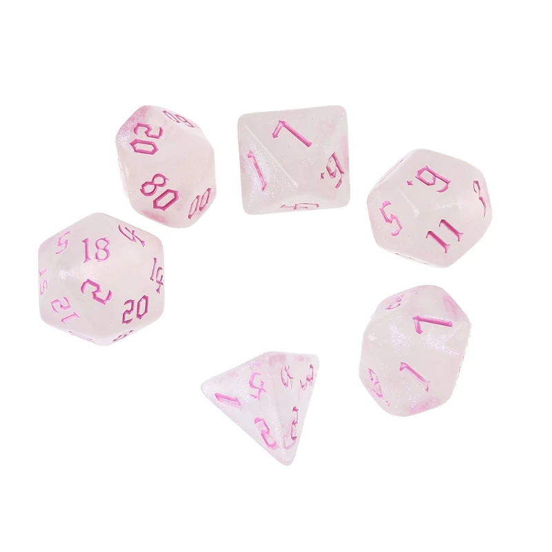 

7 Pcs Resin Polyhedral Dices for DND RPG MTG Dials Dice Desktop Board Game Toys D0LB