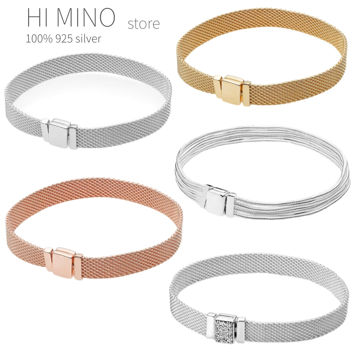 

Original Luxury Real 100% 925 Sterling Silver pan bracelet for Women Snake Chain Bangle Authentic Charm high quality DIY Jewelry