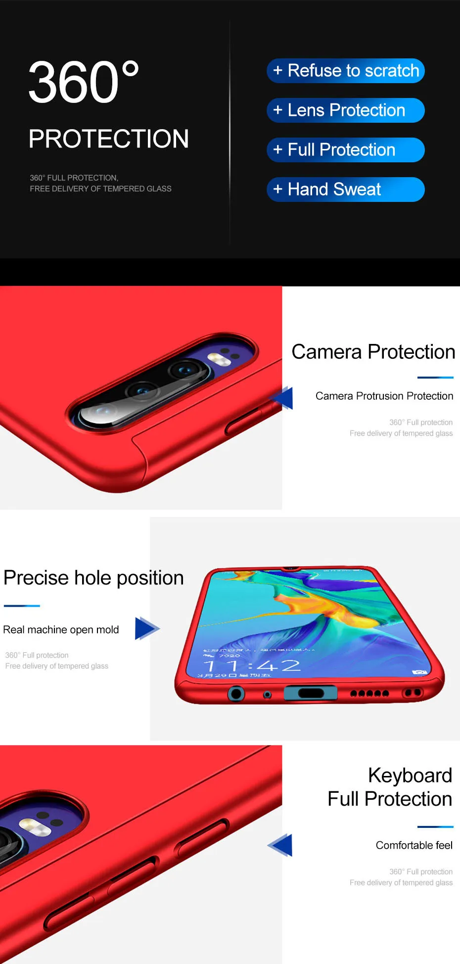 360 Защитный чехол для huawei P30 Lite P20 P10 Pro mate 10 20 30 Lite Pro P Smart Honor 8X20 Pro 7A V10 NOVA 3