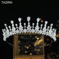 new cz tiaras bridal crowns fashion cubic zirconia hair accessories women gifts birthday party headpiece sweet crystal jewelry