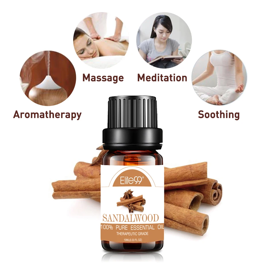 Elite99 10 мл сандаловое дерево чистые эфирные масла для увлажнителя ароматерапия