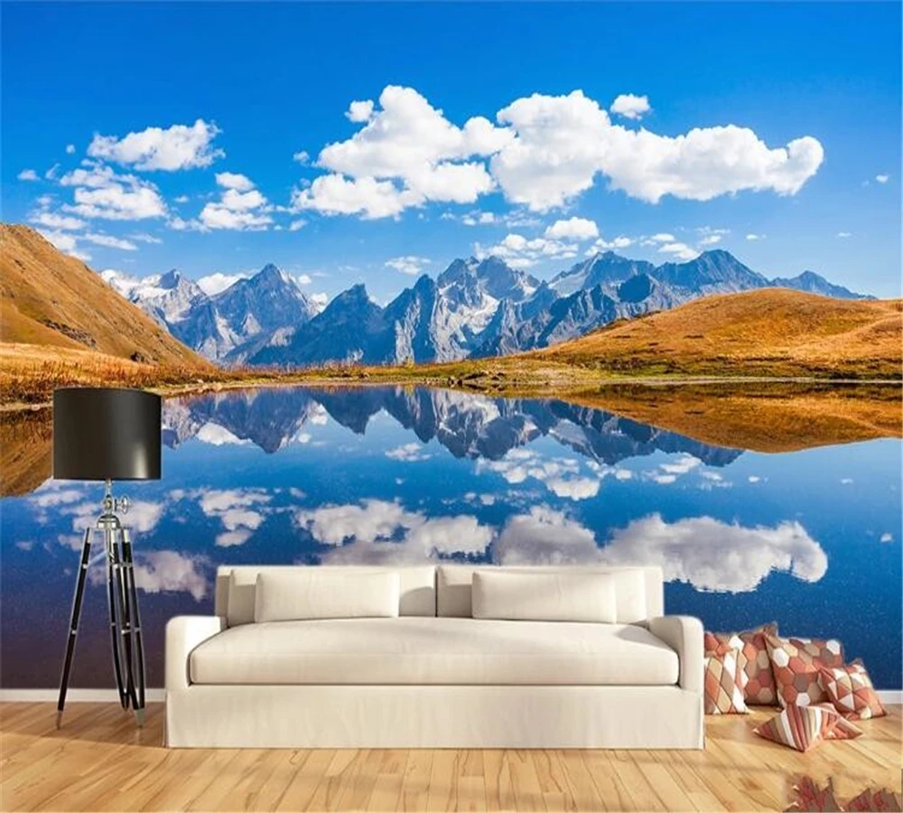 Настенные обои beibehang на заказ украшение для дома синее небо и белые облака пейзаж