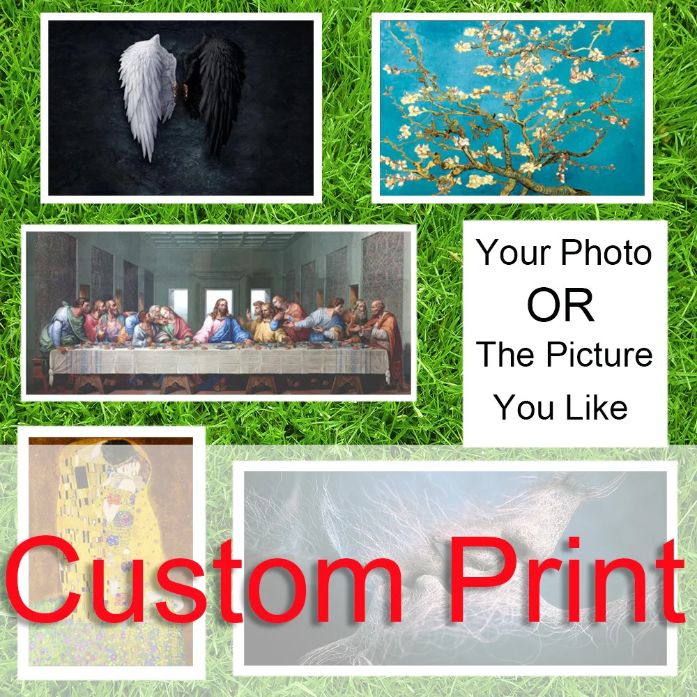 

Custom Print Canvas Art Posters And Prints Family Photo Anime Movie Pet Wedding Landscape Anniversary Slogan For Home Decoration