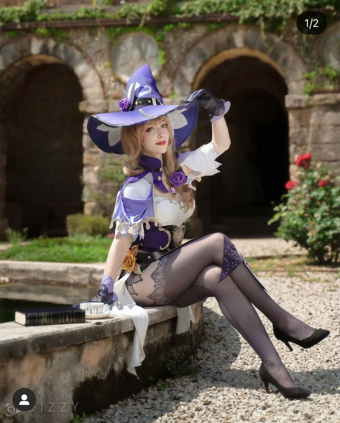 Костюм для косплея ведьма фиолетовой розы из аниме геншин ударно Лизы |