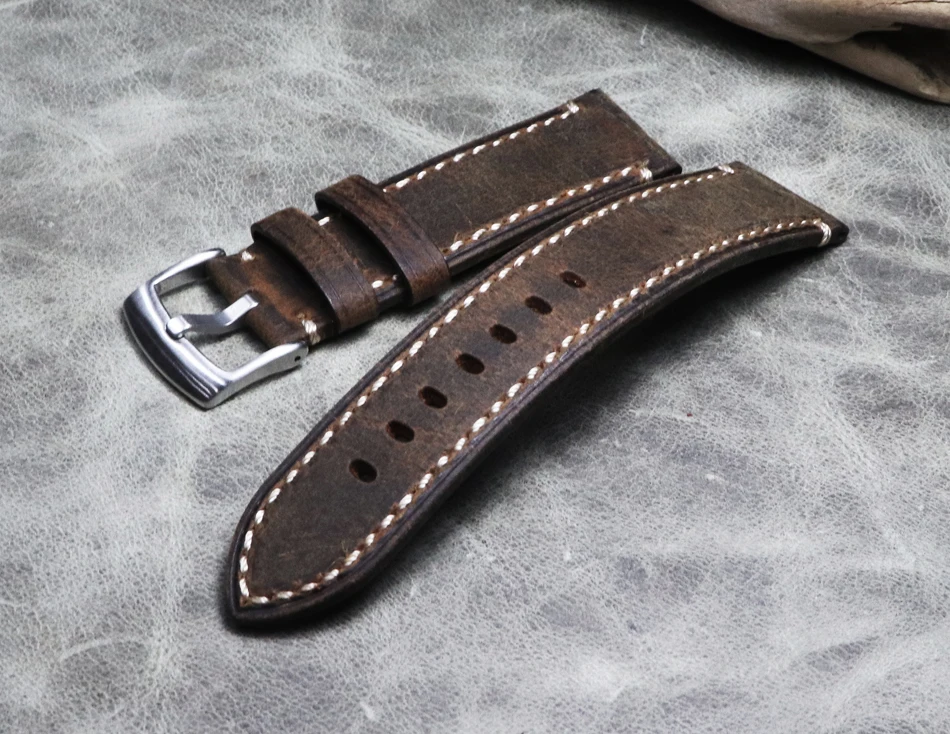 Ремешок из натуральной кожи для Samsung Galaxy Watch 3 Active 2 42/46 мм Gear S2/S3 Correa Huawei GT Amazfit GTR