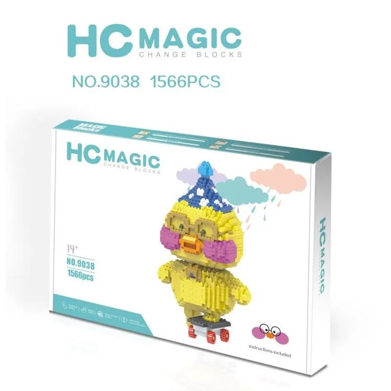 HC маленькие кубики милая мультяшная утка игрушка для строительства аниме