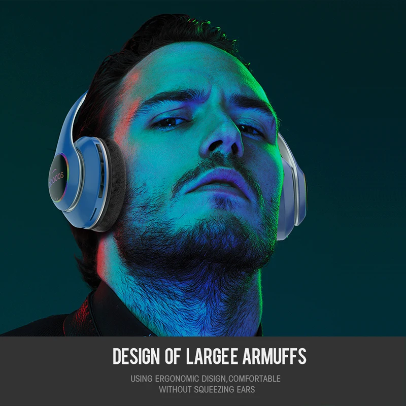 Foldable wireless headset AS-WH03 Bluetooth Headphone 3D stereo Sport gaming With Microphone Earphone Support TF Card FM Radio