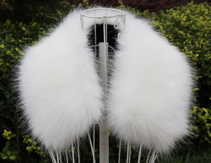 Женский шарф из искусственной кожи и меха с воротником енота теплая шаль