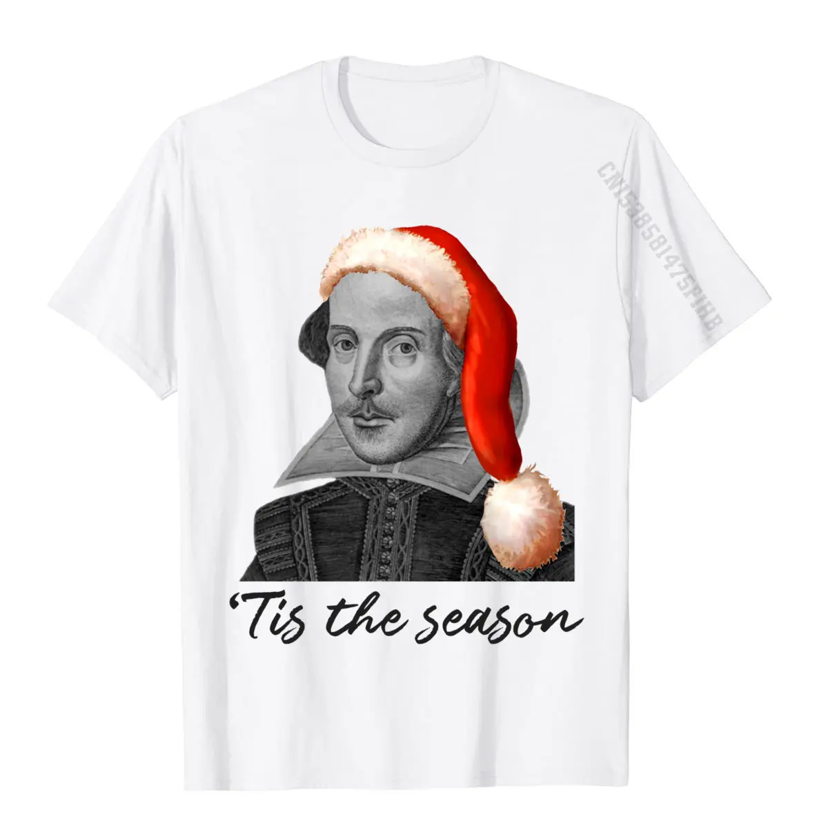 Xmas Santa Hat Tis The Season William Shakespeare Christmas T-Shirt Cotton Tops & Tees Summer Retro Printed On T Shirts