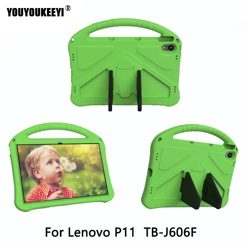 

Case For Lenovo P11 11inch Tablet Cover Kids Shockproof EVA Full Body Handle Stand Cover For Lenovo TB-j606F Fundas